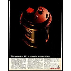 1963 Western Electric Space Rocket Missile Voice Unit Vintage Print Ad Wall Art